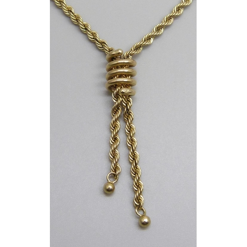 7059 - A 9ct gold rope twist chain, 4.7g, 42cm