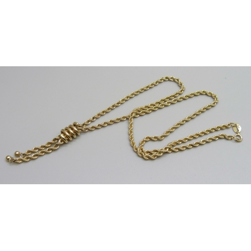 7059 - A 9ct gold rope twist chain, 4.7g, 42cm