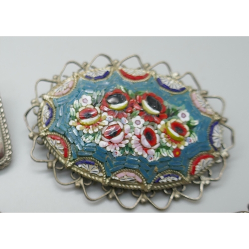 7216 - A collection of micro mosaic jewellery - brooches and pendants