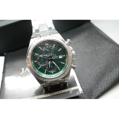 7245 - A Jaguar wristwatch with green dial, boxed