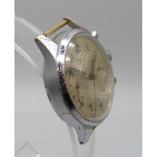 7248 - A c1940's Leonidas Chronographe wristwatch, the case back marked 1066, 35mm case