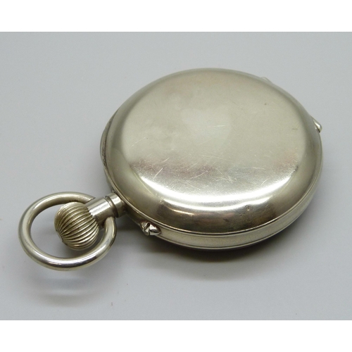 7249 - A Goliath pocket watch, pin set, stem wind, 68mm, dial and glass a/f