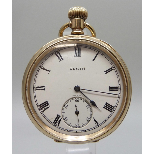 7252 - A rolled-gold Elgin top-wind pocket watch