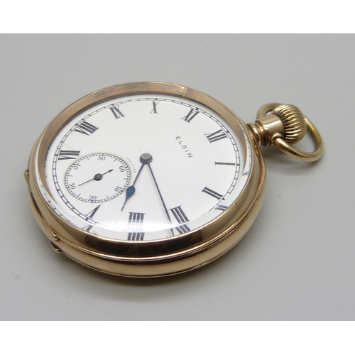 7252 - A rolled-gold Elgin top-wind pocket watch