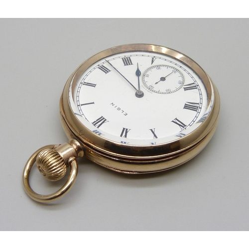 7252 - A rolled-gold Elgin top-wind pocket watch