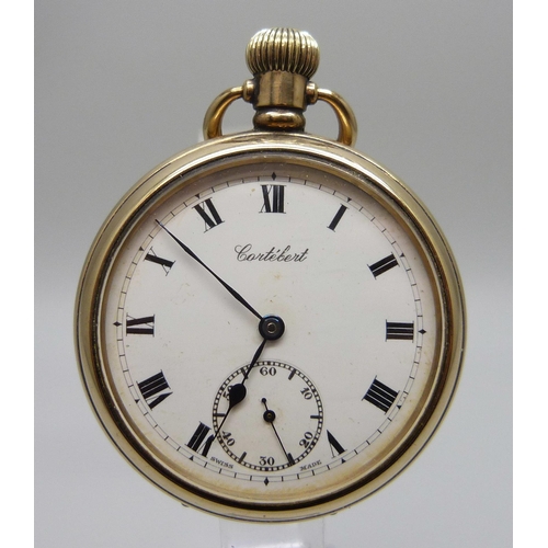 7253 - A rolled-gold Cortebert top-wind pocket watch