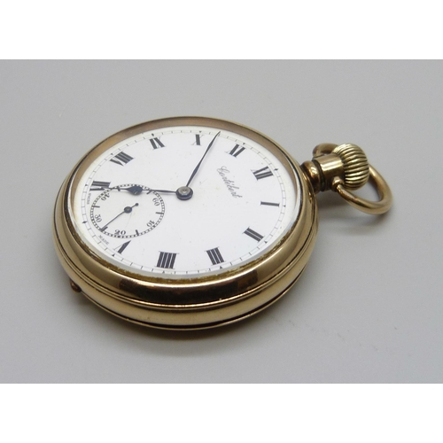 7253 - A rolled-gold Cortebert top-wind pocket watch