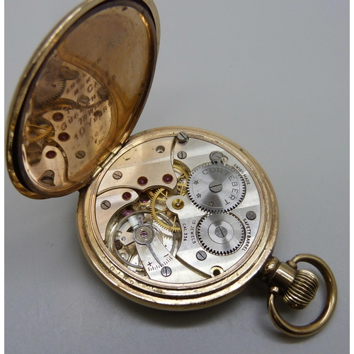 7253 - A rolled-gold Cortebert top-wind pocket watch