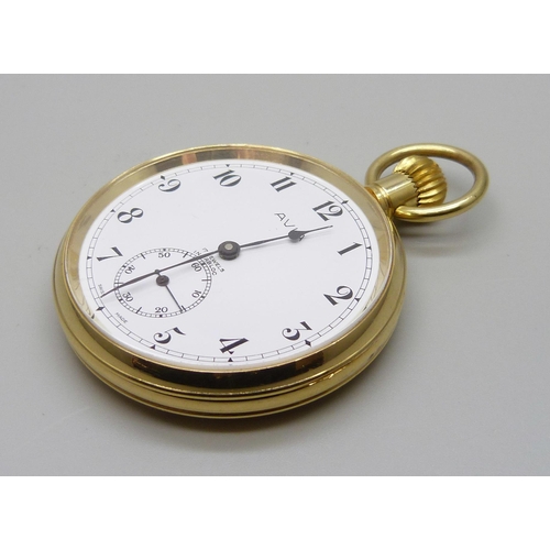 7254 - An Avia top-wind pocket watch with screw back