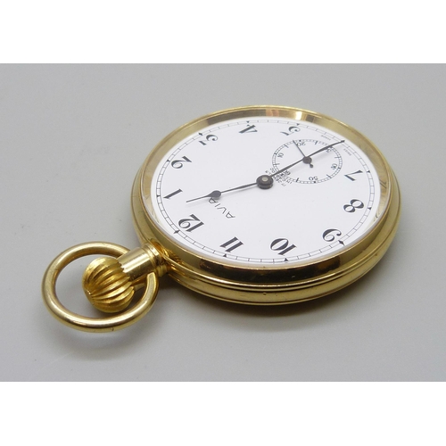 7254 - An Avia top-wind pocket watch with screw back