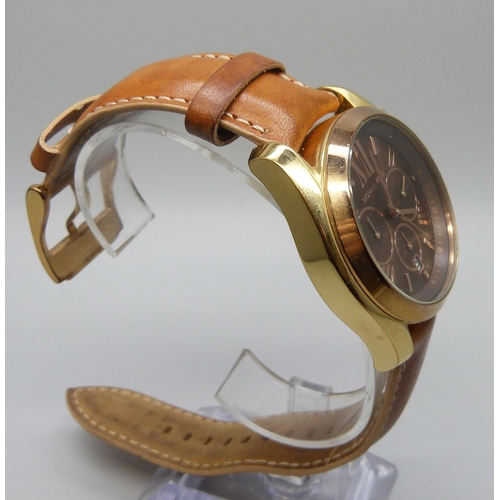 7256 - A Michael Kors chronograph wristwatch on a leather strap