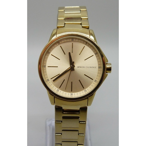 7264 - A gold tone Armani Exchange wristwatch