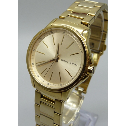 7264 - A gold tone Armani Exchange wristwatch