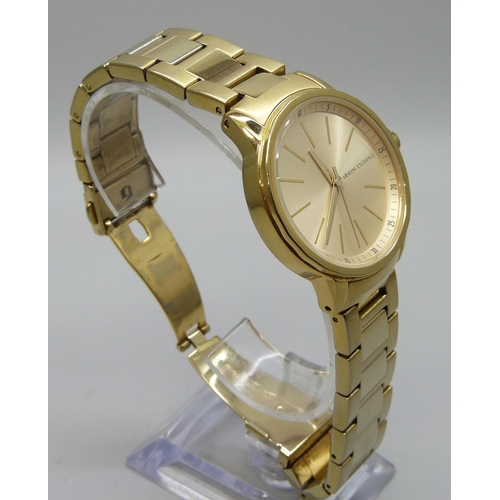 7264 - A gold tone Armani Exchange wristwatch