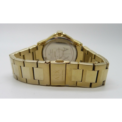 7264 - A gold tone Armani Exchange wristwatch