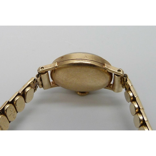 7266 - A lady's 9ct gold cased Rone wristwatch