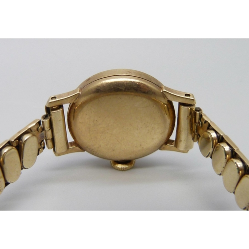 7266 - A lady's 9ct gold cased Rone wristwatch