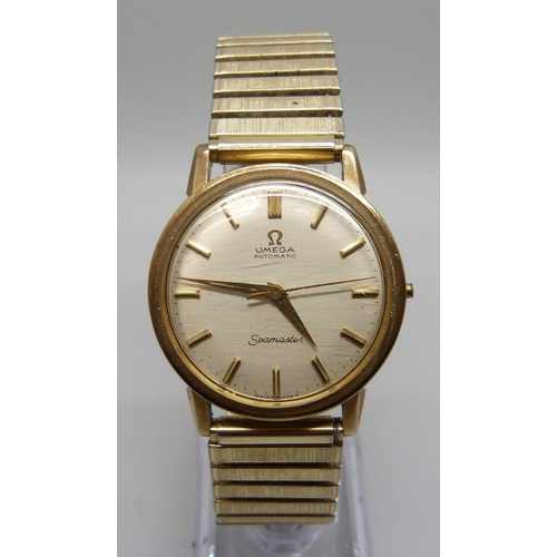 7273 - A 9ct gold cased Omega Seamaster automatic wristwatch, the case back bears inscription dated 1960, l... 