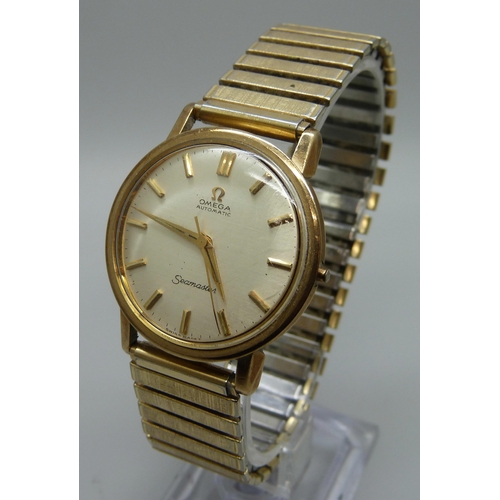 7273 - A 9ct gold cased Omega Seamaster automatic wristwatch, the case back bears inscription dated 1960, l... 