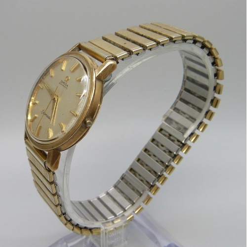 7273 - A 9ct gold cased Omega Seamaster automatic wristwatch, the case back bears inscription dated 1960, l... 