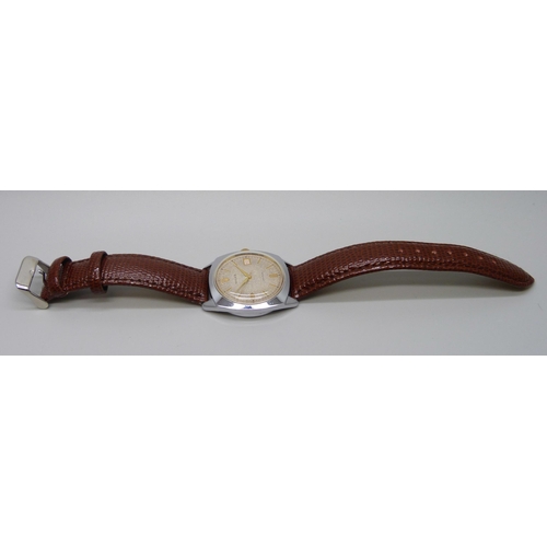 7277 - A 1950s Rolex Precision wristwatch in a replacement none Rolex case, dial/movement 27mm, on a new le... 