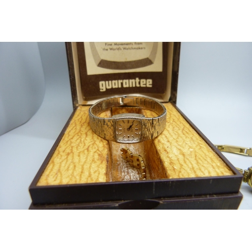 7281 - A lady's 9ct gold cased wristwatch and other lady's wristwatches