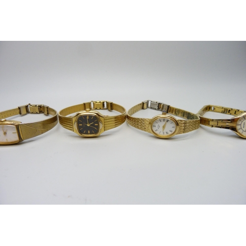 7282 - Five lady's wristwatches