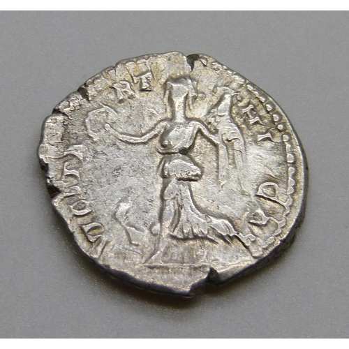 7295 - Coins; Septimus Severus Denarius (193-211AD) Laureate Head, Victory advancing left with wreath and b... 