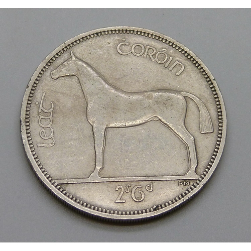 7296 - Coins; 1961 Irish 'Mule' half-crown observe of 1961. reverse of 1928-37