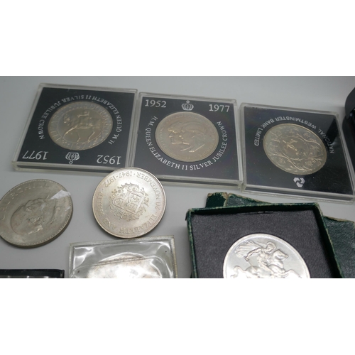 7307 - A collection of coins, mainly British including crowns (Churchill and commemorative), Festival of Br... 