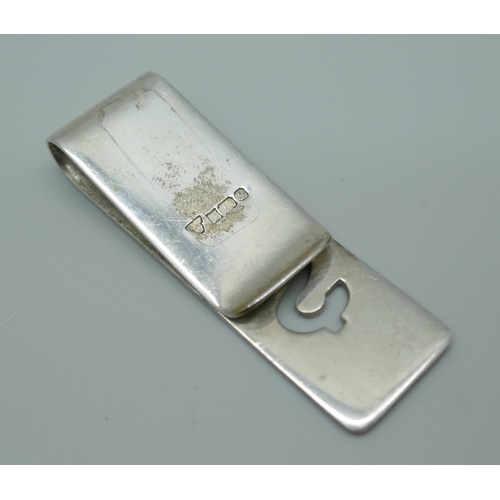 7319 - A silver money clip, Birmingham 1998