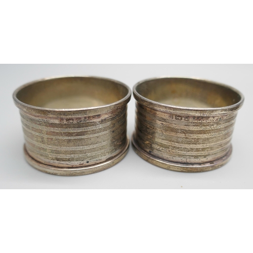 7326 - Five silver napkin rings, 73g