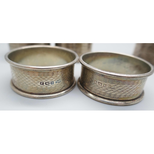 7326 - Five silver napkin rings, 73g