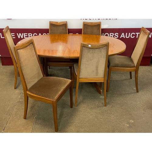 37 - A G-Plan teak extending dining table and six G-Plan Fresco dining chairs