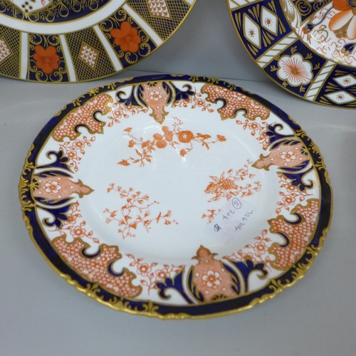 2001 - Five Royal Crown Derby plates, two 1128, two 2451 and one other, three seconds