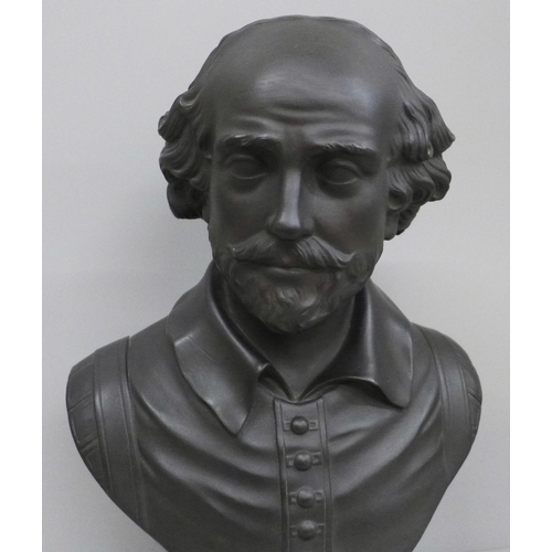 2006 - A Wedgwood black basalt bust of William Shakespeare, 33cm, incised marks