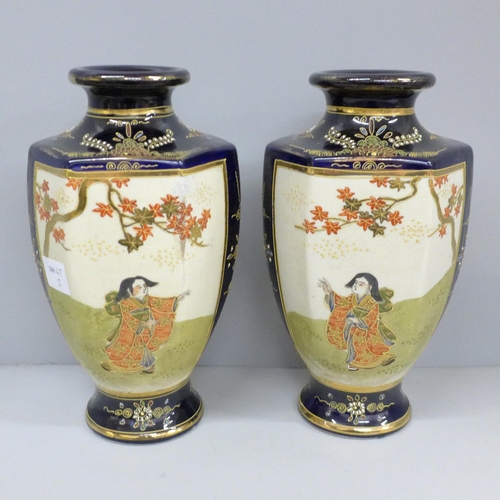 2011 - A pair of Japanese Satsuma vases, crazed