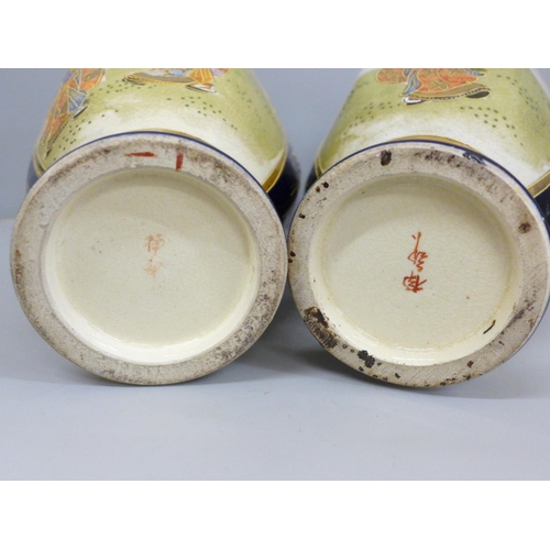 2011 - A pair of Japanese Satsuma vases, crazed