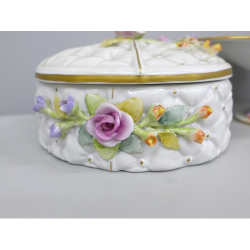 2019 - A Dresden pedestal dish and another German lidded dish