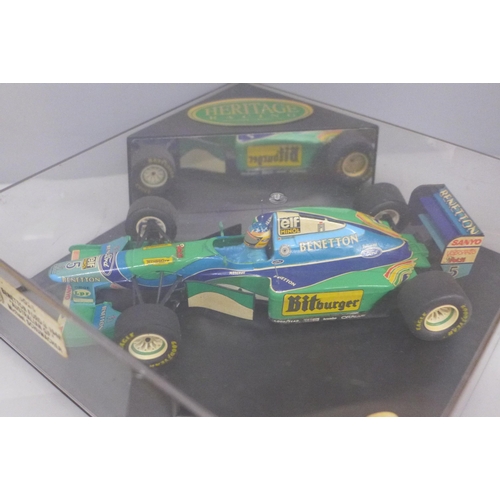 2020 - Three model Formula 1 racing cars including Heritage Classics Nigel Mansell and Michael Schumacher