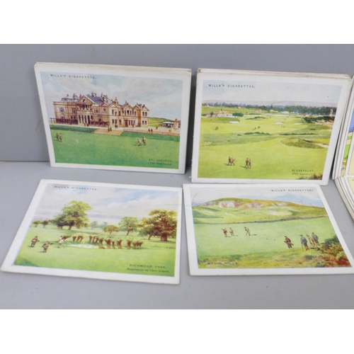 2027 - Cigarette cards; two sets of cigarette cards, Will's 'Golfing' and Player's 'Championship Golf Cours... 