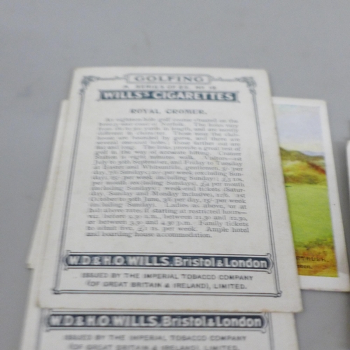 2027 - Cigarette cards; two sets of cigarette cards, Will's 'Golfing' and Player's 'Championship Golf Cours... 