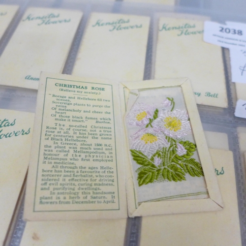 2038 - Two sets of Kensitas Flowers cigarette card silks, catalogue value £380