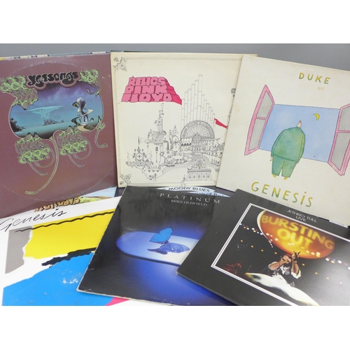 2071 - Fifteen rock and prog rock LP records, Pink Floyd, Genesis, etc.