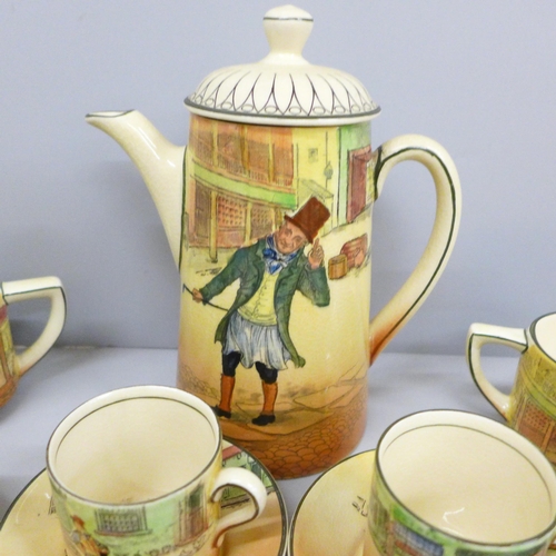 2083 - A Royal Doulton Dickens ware coffee set