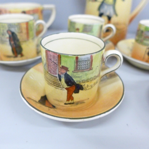 2083 - A Royal Doulton Dickens ware coffee set