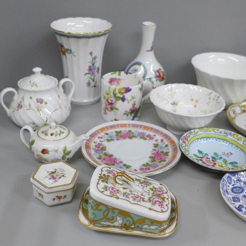 2101 - A collection of Spode, Wedgwood and Royal Crown Derby bone china