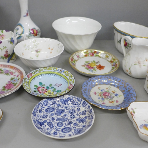 2101 - A collection of Spode, Wedgwood and Royal Crown Derby bone china