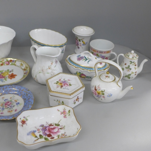 2101 - A collection of Spode, Wedgwood and Royal Crown Derby bone china