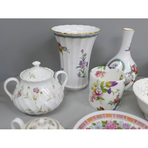 2101 - A collection of Spode, Wedgwood and Royal Crown Derby bone china